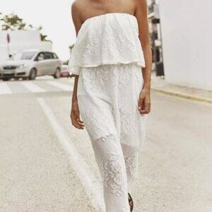 ZARA JACQUARD KNIT BANDEAU DRESS - SIZE S